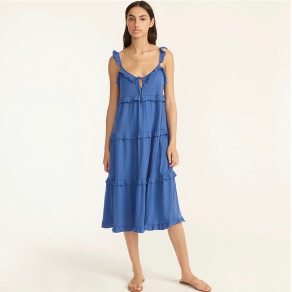 J. Crew Tiered Knit Keyhole Maxi Dress